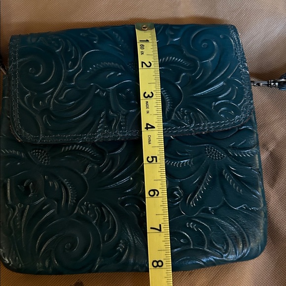Patricia Nash Leather cross body bag teal with dust bag - Picture 9 of 9